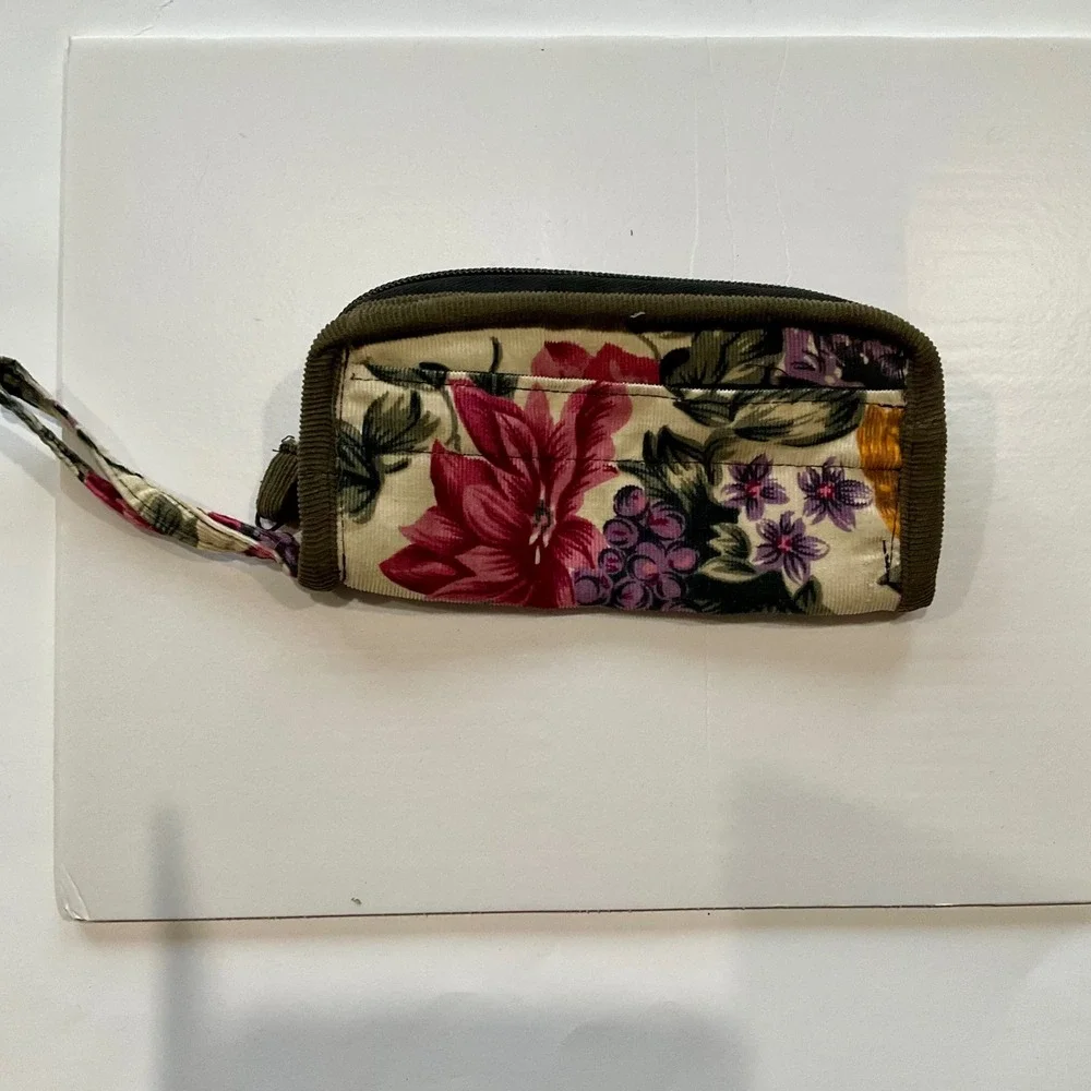 Gypsy Rose Boho Handmade Guatemala Floral Corduroy Guitar Wristlet Wallet Hippie